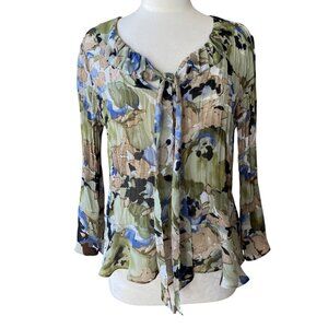 Allison Taylor Watercolor Crinkle Shirt Indie Grunge Forest Fairy Phoebe-L